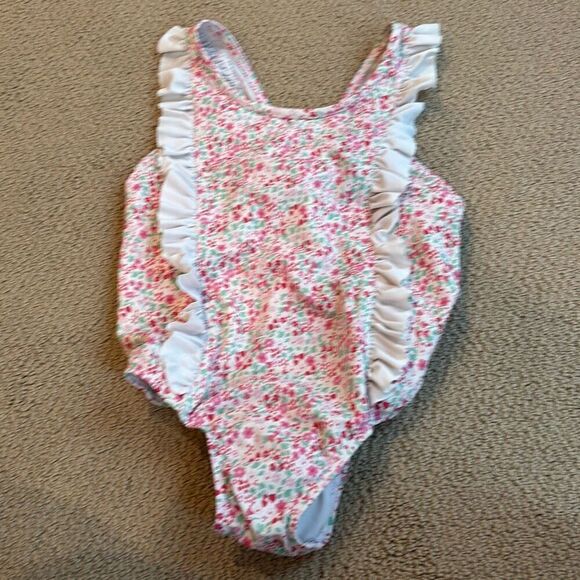 Little English size 10 floral ruffle swimsuit - Picture 1 of 4